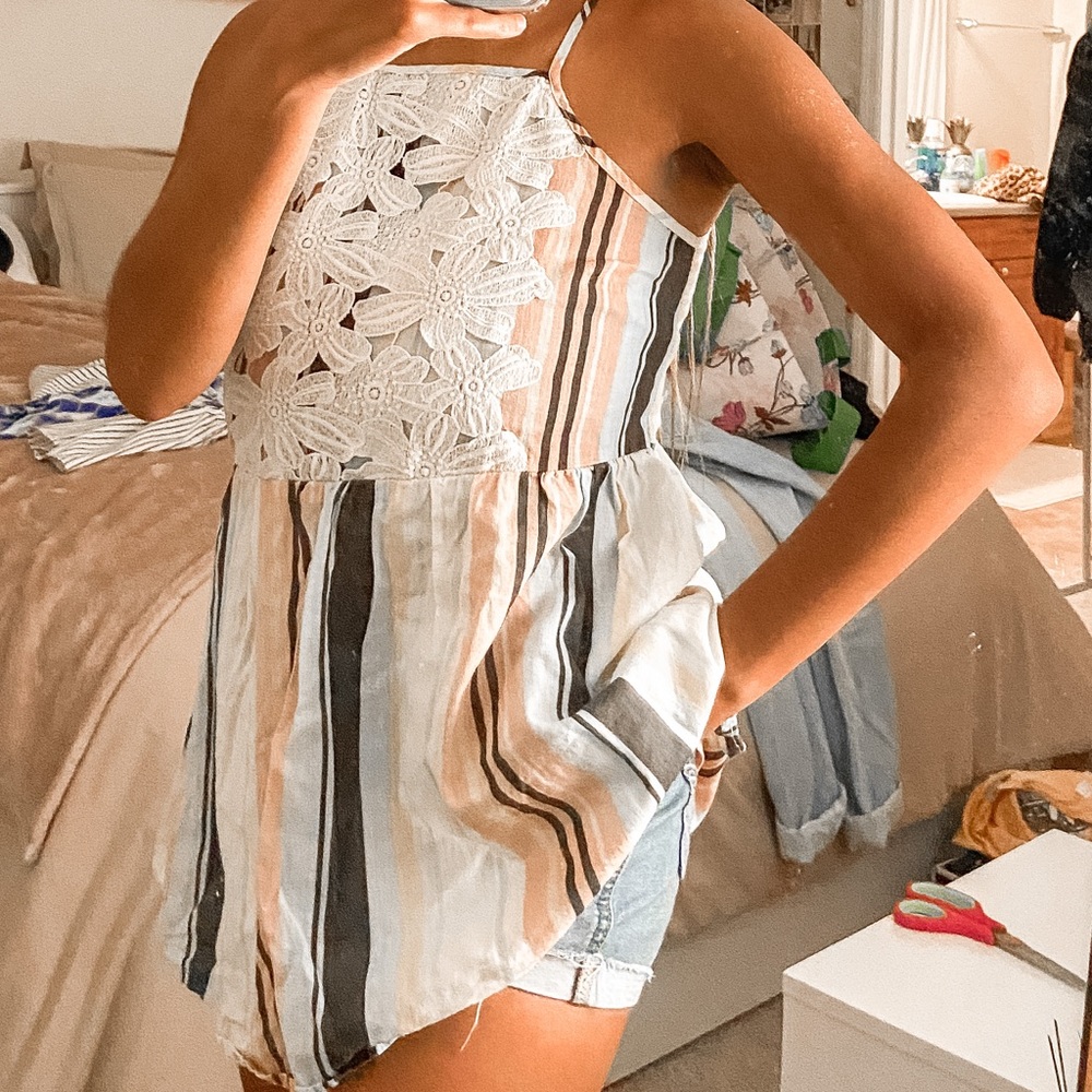 Colorful tank with Floral Design